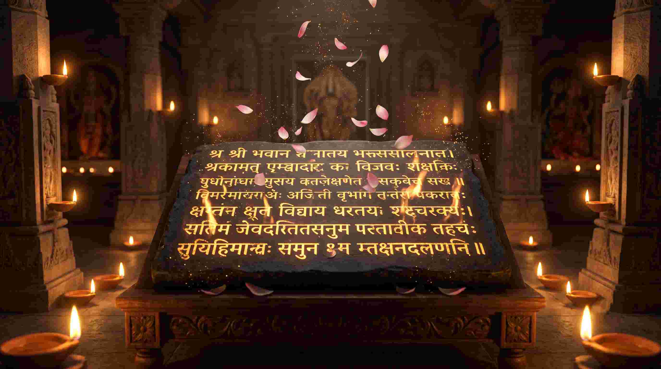 Lakshmi Chalisa Sanskrit Manuscript Glowing Fire